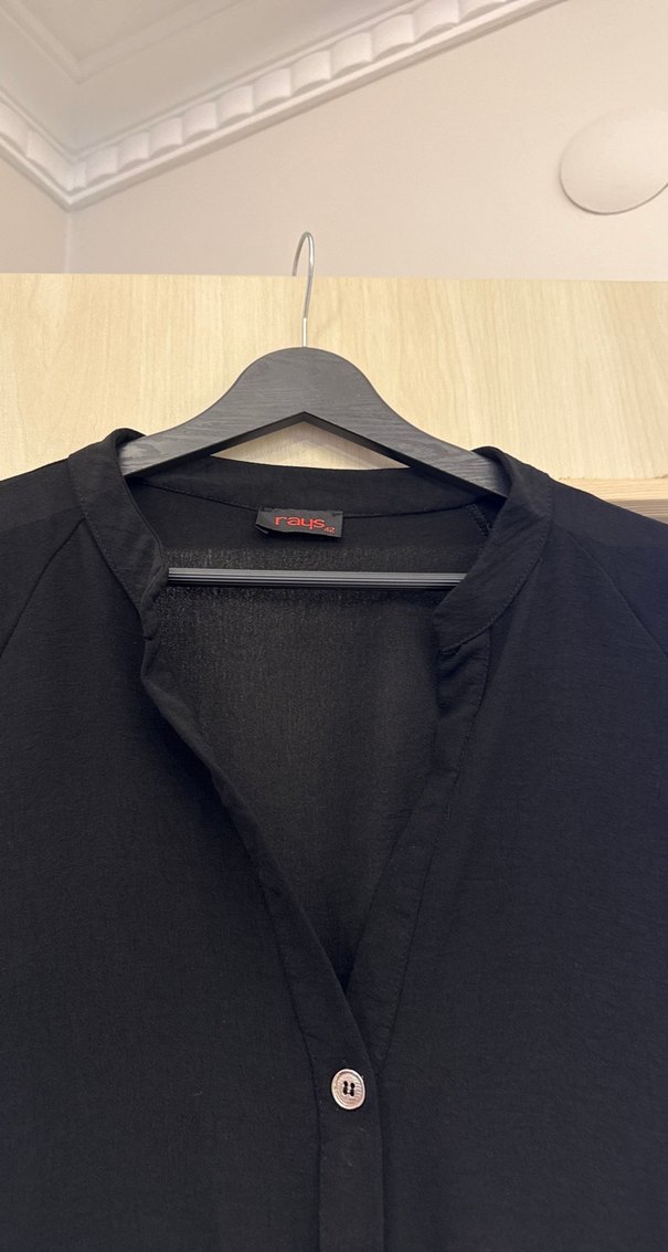 Siyah Uzun Kollu Düğmeli Kadın Tulum - Görsel 3