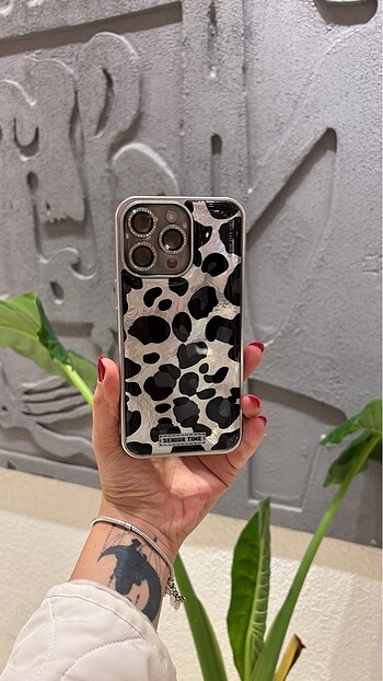 Iphone aynalı leopar sedefli kılıf