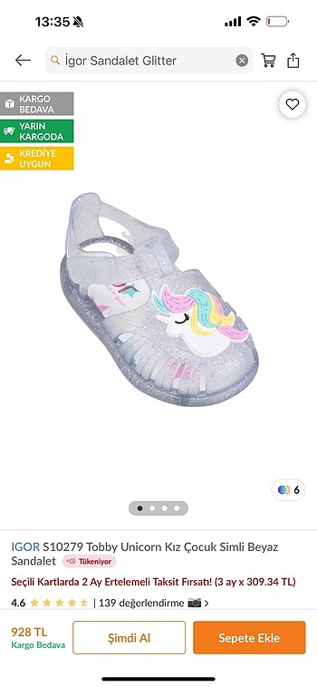 Igor tobby unicorn simli beyaz sandalet