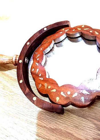 PİRİNÇ KAKMA AYNA Ahşap Dekoratif Ayna - Görsel 2