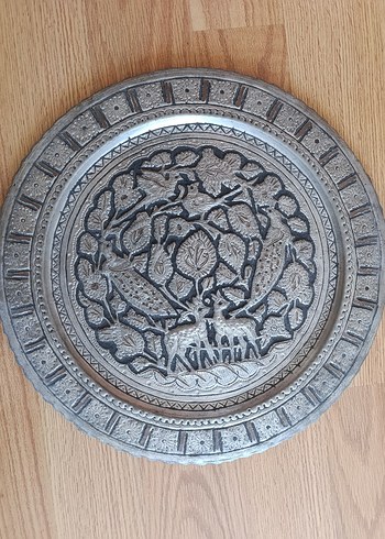 İRAN İŞLEME BAKİR TABLO SEHPA TEPSİ - Görsel 3