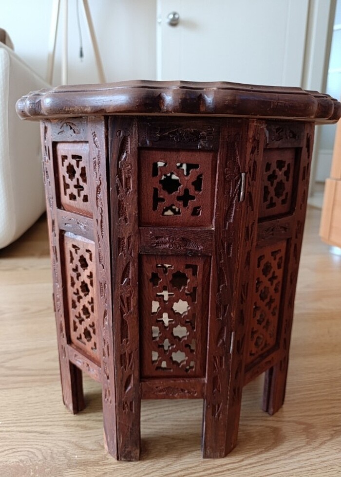 ORJİNAL AHŞAP OYMA SEHPA - Görsel 2