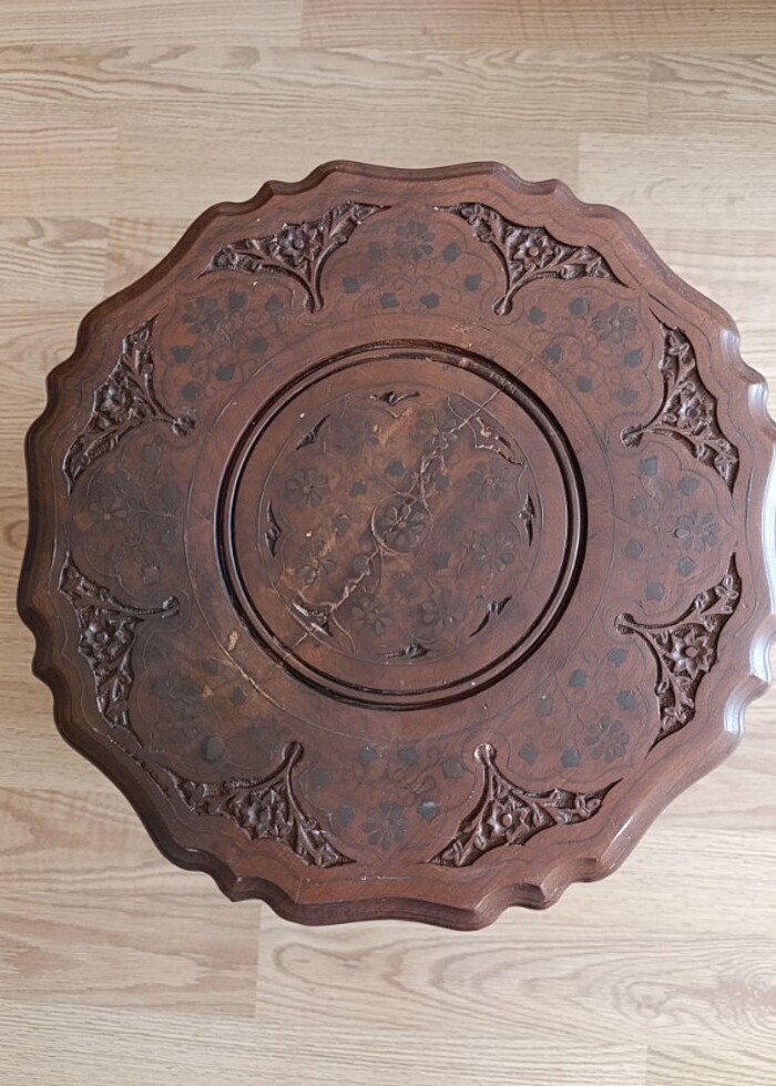 ORJİNAL AHŞAP OYMA SEHPA - Görsel 5