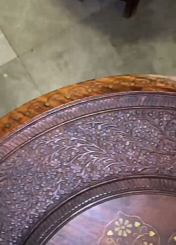 EL İŞÇİLİĞİ SEDEFLİ AHŞAP ORJİNAL SEHPA - Görsel 6