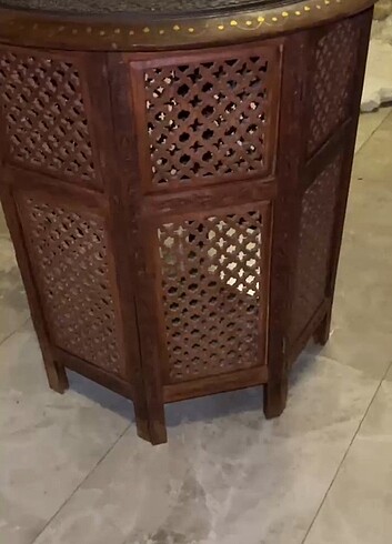 EL İŞÇİLİĞİ SEDEFLİ AHŞAP ORJİNAL SEHPA - Görsel 7