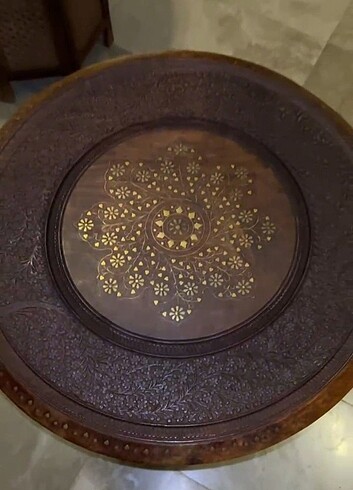 EL İŞÇİLİĞİ SEDEFLİ AHŞAP ORJİNAL SEHPA - Görsel 8