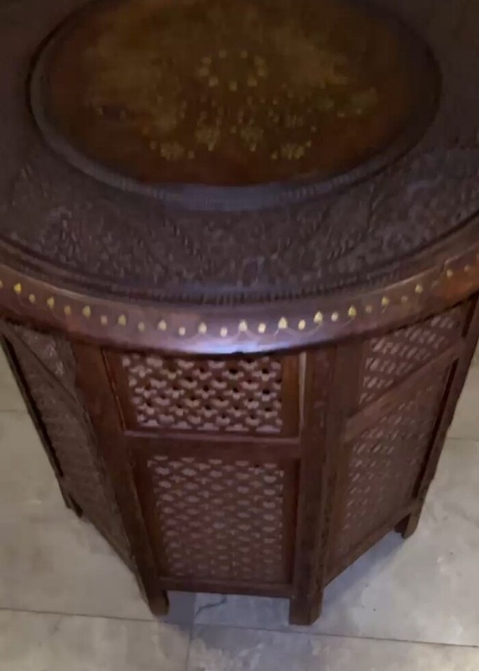 EL İŞÇİLİĞİ SEDEFLİ AHŞAP ORJİNAL SEHPA - Görsel 2