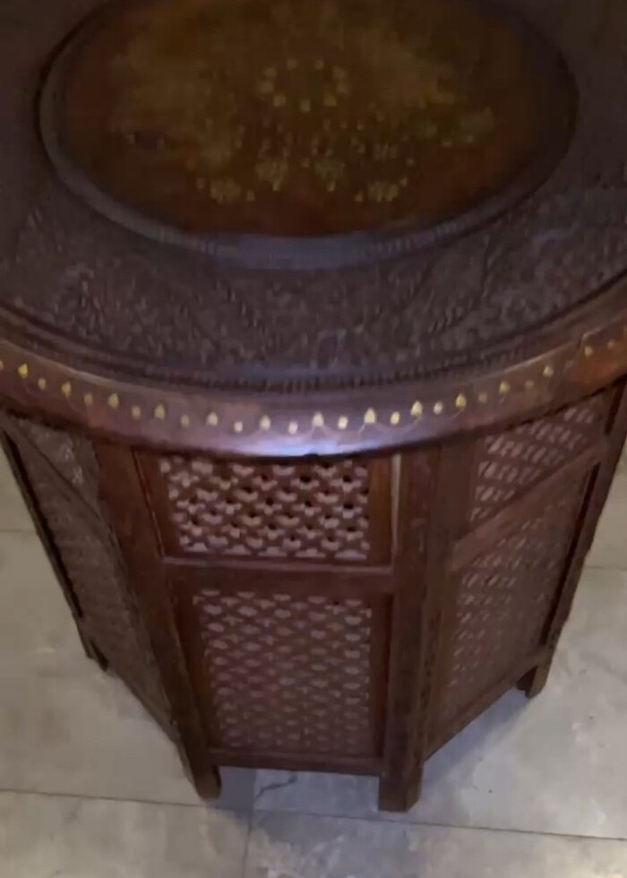 EL İŞÇİLİĞİ SEDEFLİ AHŞAP ORJİNAL SEHPA - Görsel 4