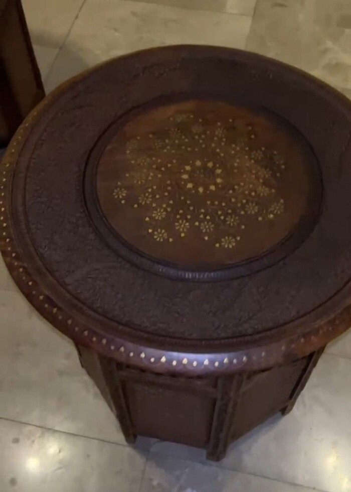 EL İŞÇİLİĞİ SEDEFLİ AHŞAP ORJİNAL SEHPA - Görsel 5