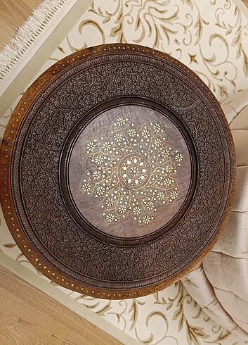 ORJİNAL AHŞAP SEDEFLİ SEHPA - Görsel 6