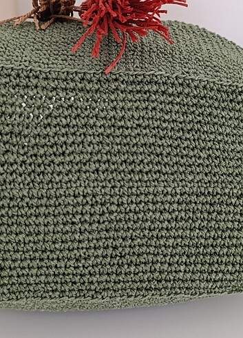 EL ÖRGÜSÜ KAĞIT İP HASIR BAYAN ÇANTA - Görsel 5