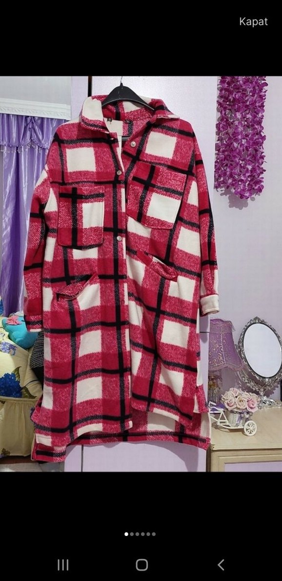 Uzun Kesim Renkli Kadın Gömlek - Görsel 5