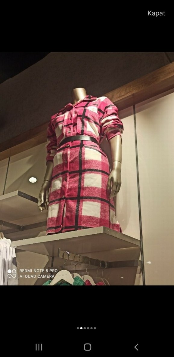 Uzun Kesim Renkli Kadın Gömlek - Görsel 4