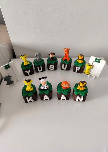 Çok renkli hayvan küp isimlik - Görsel 3