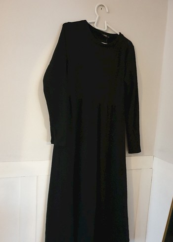 Siyah Uzun Kollu Salaş Kadın Elbise - Görsel 3