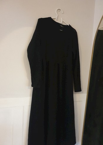 Siyah Uzun Kollu Salaş Kadın Elbise - Görsel 4