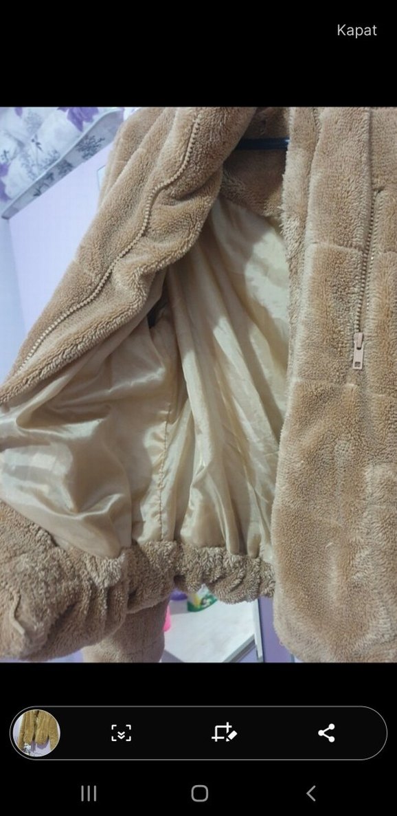 Kahverengi Kürklü Mini Kadın Ceket - Görsel 2