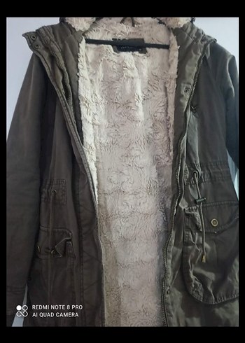 Bej Kadın Uzun Kollu Sıcak Mont - Görsel 2