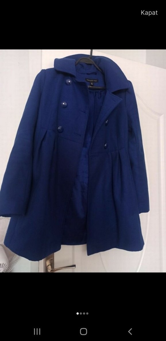 Çift Düğmeli Lacivert Kaban - Görsel 2