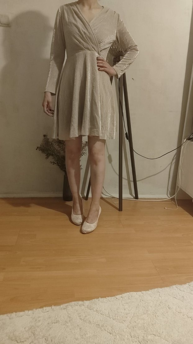 Bej Yılan Desenli Pliseli Stiletto Topuklu Ayakkabı - Görsel 4