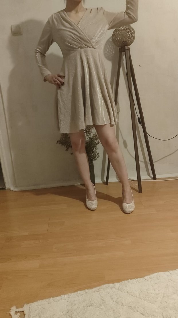 Bej Yılan Desenli Pliseli Stiletto Topuklu Ayakkabı - Görsel 2