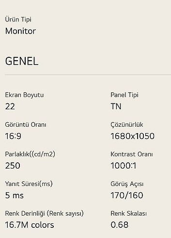 LG 22 inç monitör ekran 2286L - Görsel 6