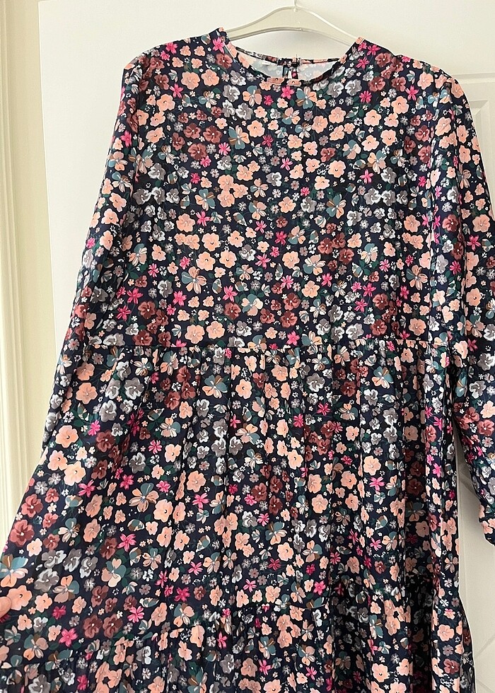 Çiçekli elbise EKİN Elbise 42 lacivert - Görsel 2