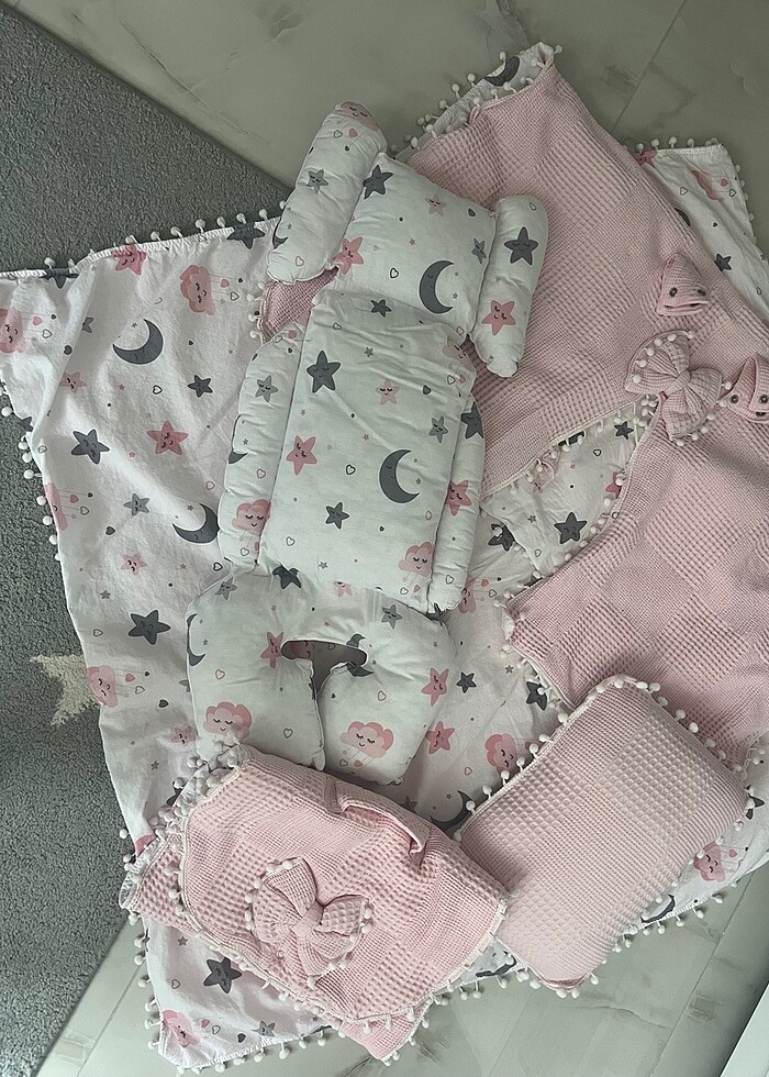 Bebek çeyiz seti emzirme yastığı battaniye - Görsel 2