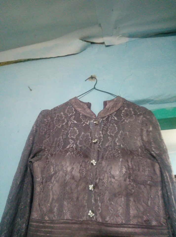 Bej Uzun Kollu V Yaka Kadın Elbise - Görsel 3