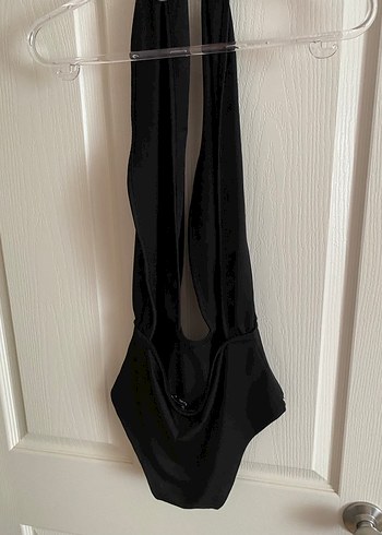 Drapeli Siyah Strappy Kadın Mayo - Görsel 2