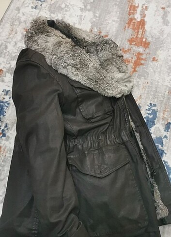 Lempelius tam boy tavşan kurk kaban mont - Görsel 2