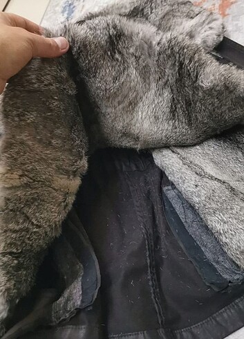 Lempelius tam boy tavşan kurk kaban mont - Görsel 5