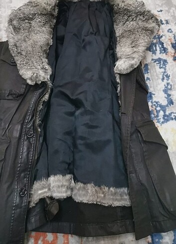 Lempelius tam boy tavşan kurk kaban mont - Görsel 6