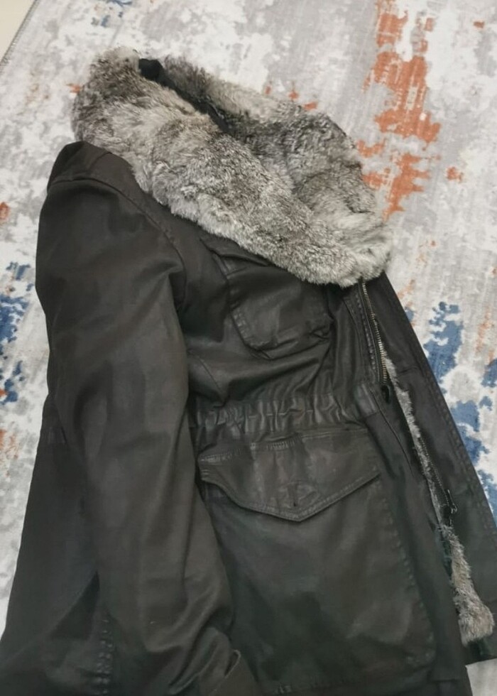 Lempelius tam boy tavşan kurk kaban mont - Görsel 2