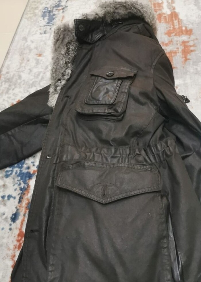 Lempelius tam boy tavşan kurk kaban mont - Görsel 3