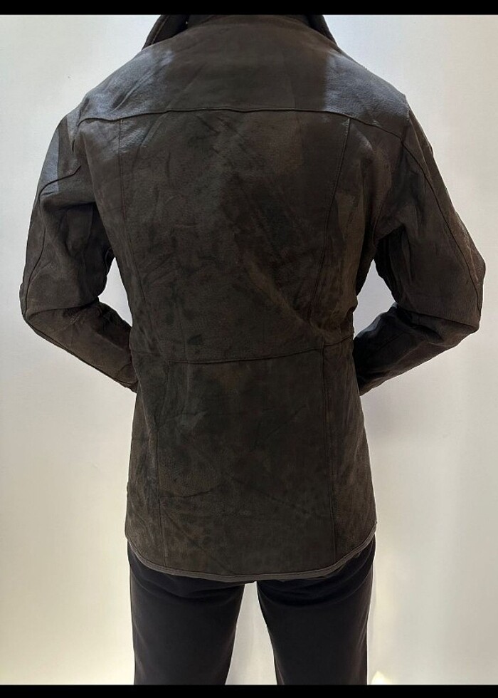 Gerçek Nubuk Deri Ceket Mont - Görsel 2