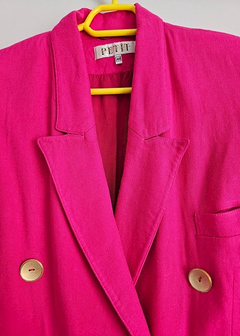 Pembe Keten Kadın Blazer Ceket