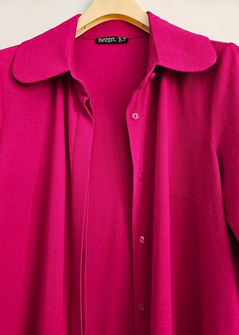 Düğmeli Pembe Kadın Tunik