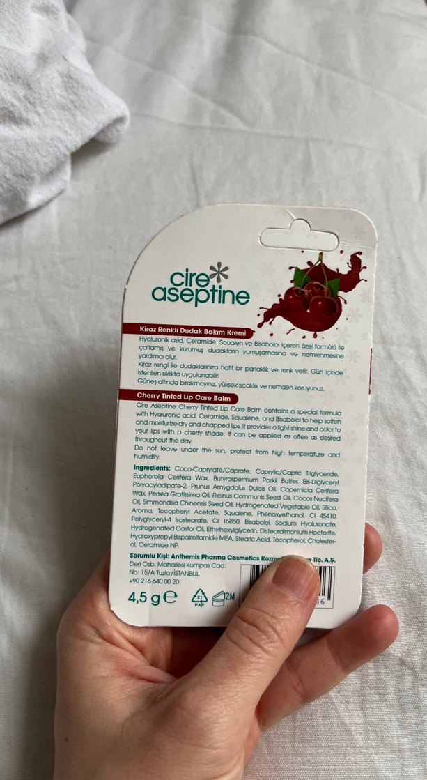 Cire Aseptine Kiraz Parlak Dudak Bakımı - Görsel 2