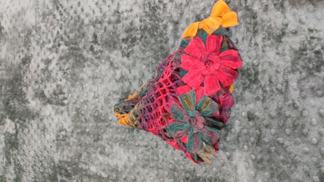 Renkli Dantel Detaylı Bohem Kadın Örgü Şal - Görsel 4