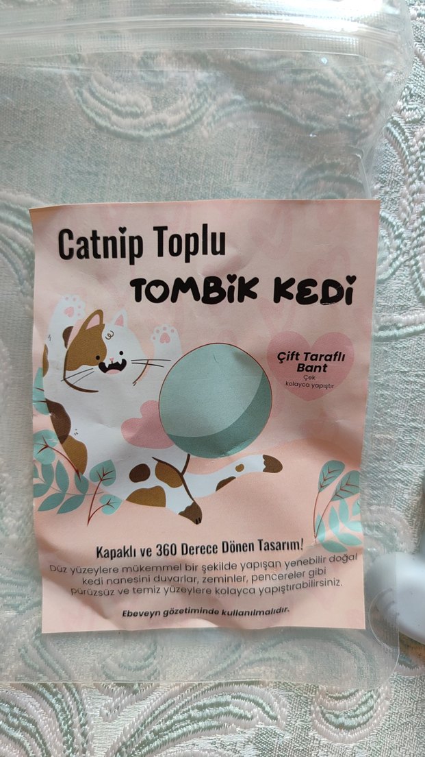 Tombik Kedi Figürlü Kedi Nanesi Oyun Topu - Görsel 2