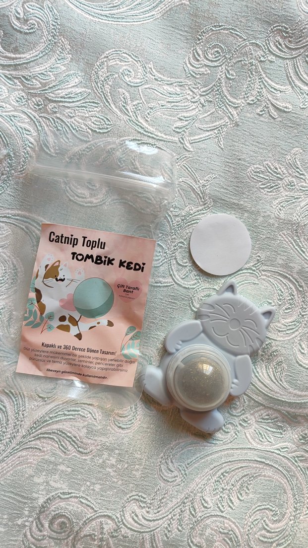 Tombik Kedi Figürlü Kedi Nanesi Oyun Topu - Görsel 3