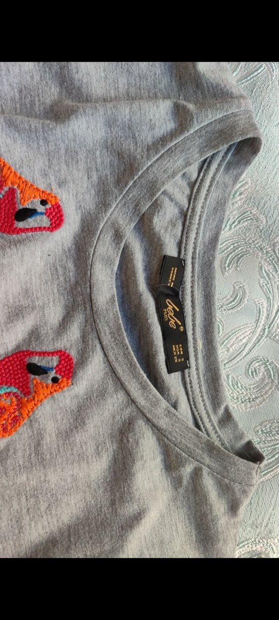 Gri Baskılı Kısa Kollu Tişört - Görsel 3