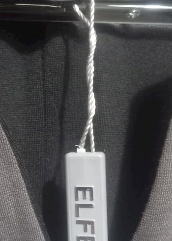 Uzun Kollu Siyah Gri Ofis Elbisesi - Görsel 5