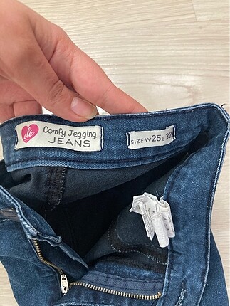32 Beden Koton yüksek bel koyu lacivert jean Pantalon