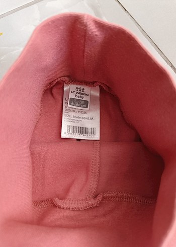 3-6 Ay Beden pembe Renk Kız Çocuk Pamuklu patikli pantolon