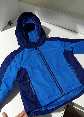 Erkek Çocuk Mavi Kapüşonlu Fermuarlı mont - Görsel 2