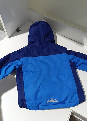 Erkek Çocuk Mavi Kapüşonlu Fermuarlı mont - Görsel 3