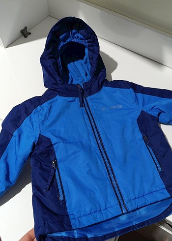 Erkek Çocuk Mavi Kapüşonlu Fermuarlı mont - Görsel 5