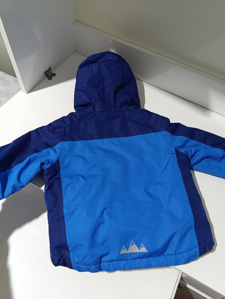 Erkek Çocuk Mavi Kapüşonlu Fermuarlı mont - Görsel 3